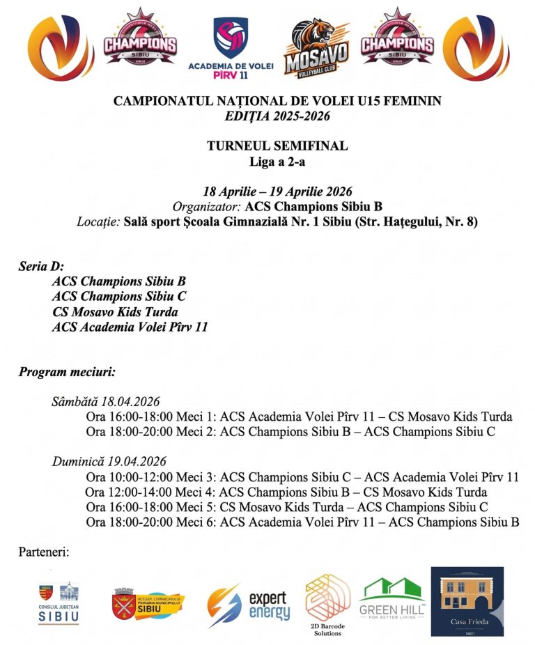 14.04.2026 Champions Sibiu U15B și U15C continuă drumul lor de creștere în semifinala Ligii a II-a