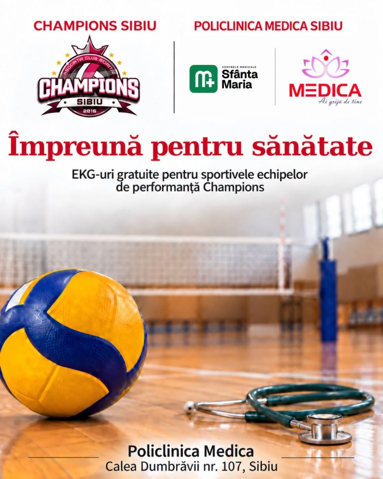 19.09.2026Policlinica Medica – Sfânta Maria Sibiu se alătură comunității Champions ca partener pentru sănătatea sportivelor noastre.